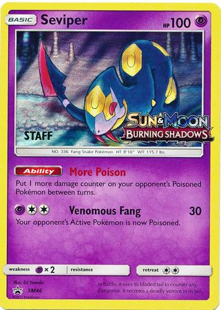 Seviper (SM46) (Staff Prerelease Promo) [Sun & Moon: Black Star Promos] Pokémon