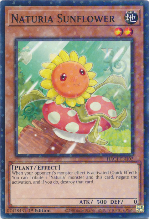 Naturia Sunflower (Duel Terminal) [HAC1-EN102] Parallel Rare Yu-Gi-Oh!