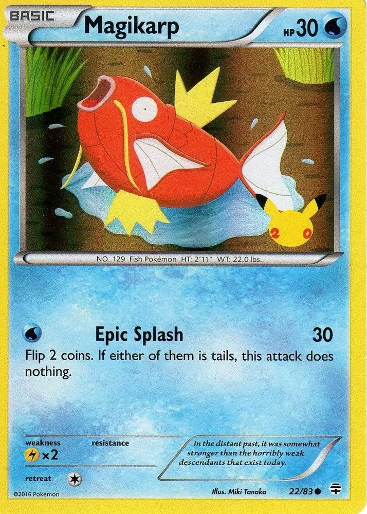Magikarp (22/83) (20th Anniversary Stamp) [XY: Generations] Pokémon
