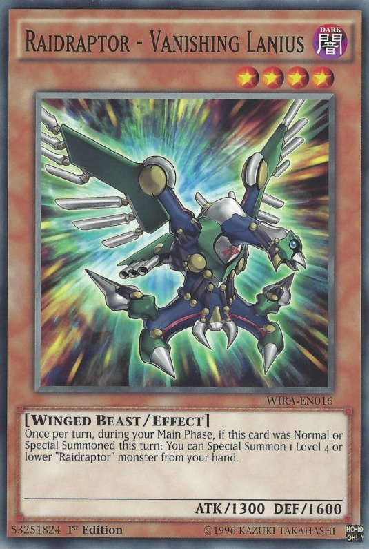 Raidraptor - Vanishing Lanius [WIRA-EN016] Common Yu-Gi-Oh!