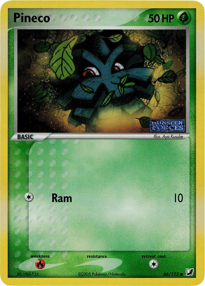 Pineco (66/115) (Stamped) [EX: Unseen Forces] Pokémon