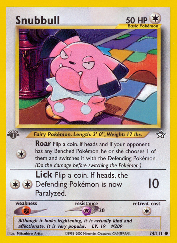 Snubbull (74/111) [Neo Genesis 1st Edition] Pokémon
