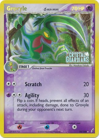 Grovyle (19/100) (Delta Species) (Stamped) [EX: Crystal Guardians] Pokémon