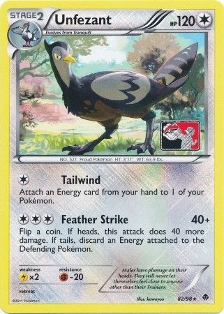 Unfezant (82/98) (League Promo) [Black & White: Emerging Powers] Pokémon