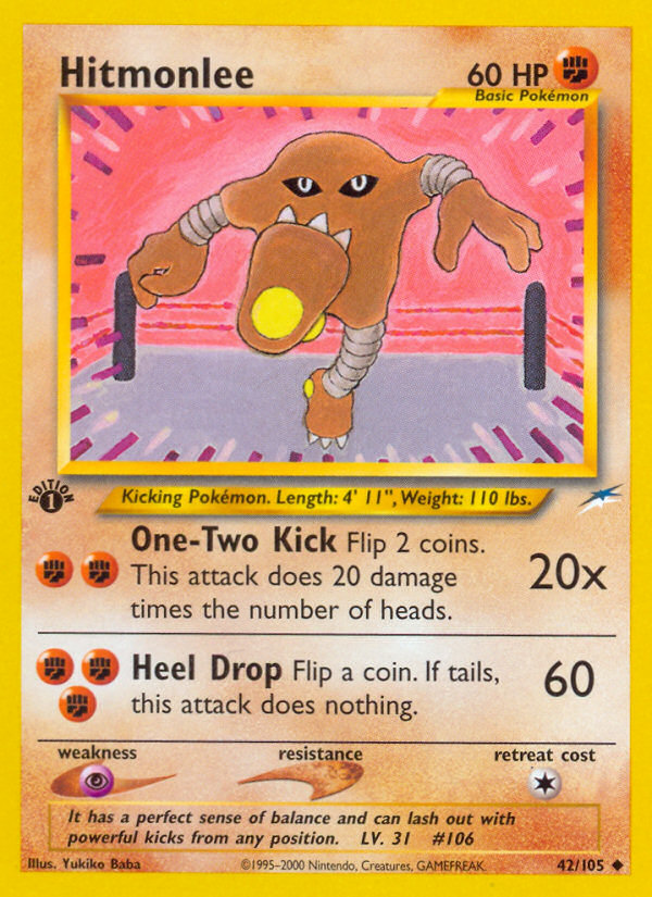 Hitmonlee (42/105) [Neo Destiny 1st Edition] Pokémon