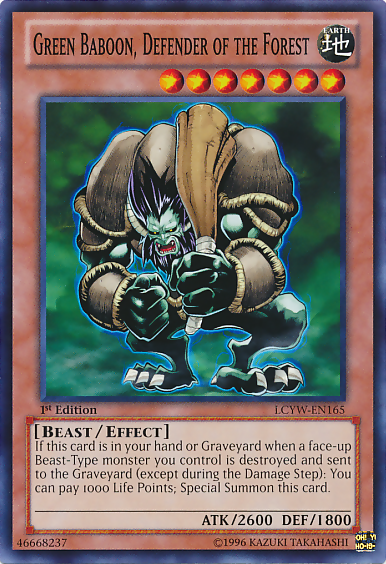 Green Baboon, Defender of the Forest [LCYW-EN165] Common Yu-Gi-Oh!