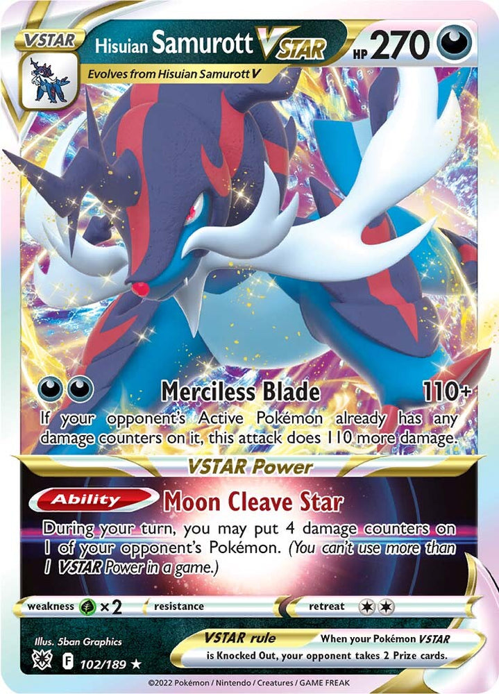 Hisuian Samurott VSTAR (102/189) [Sword & Shield: Astral Radiance] Pokémon