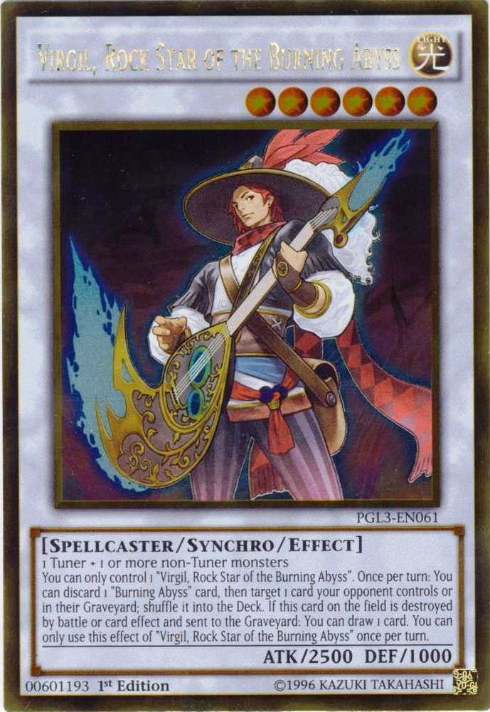 Virgil, Rock Star of the Burning Abyss [PGL3-EN061] Gold Rare Yu-Gi-Oh!