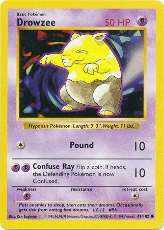 Drowzee (49/102) [Base Set Shadowless Unlimited] Pokémon