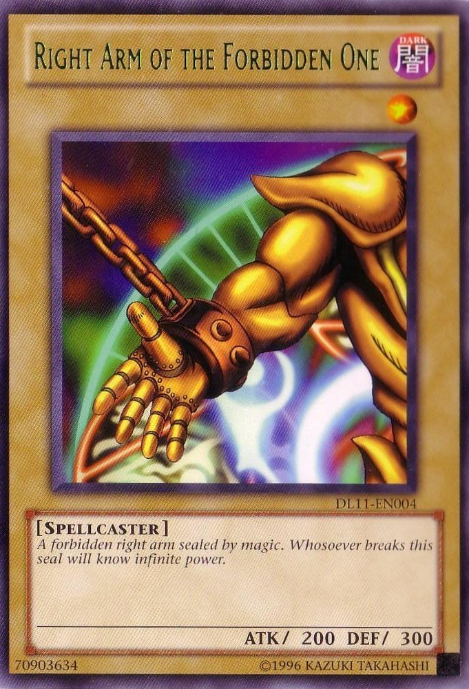 Right Arm of the Forbidden One (Green) [DL11-EN004] Rare Yu-Gi-Oh!