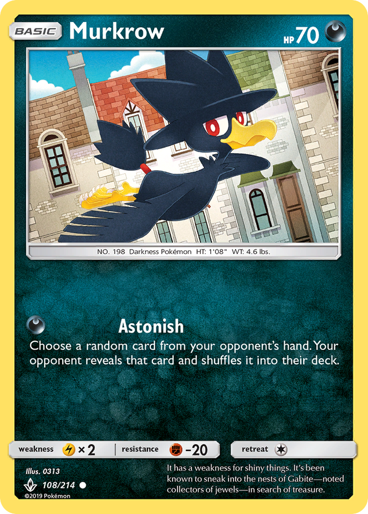 Murkrow (108/214) [Sun & Moon: Unbroken Bonds] Pokémon