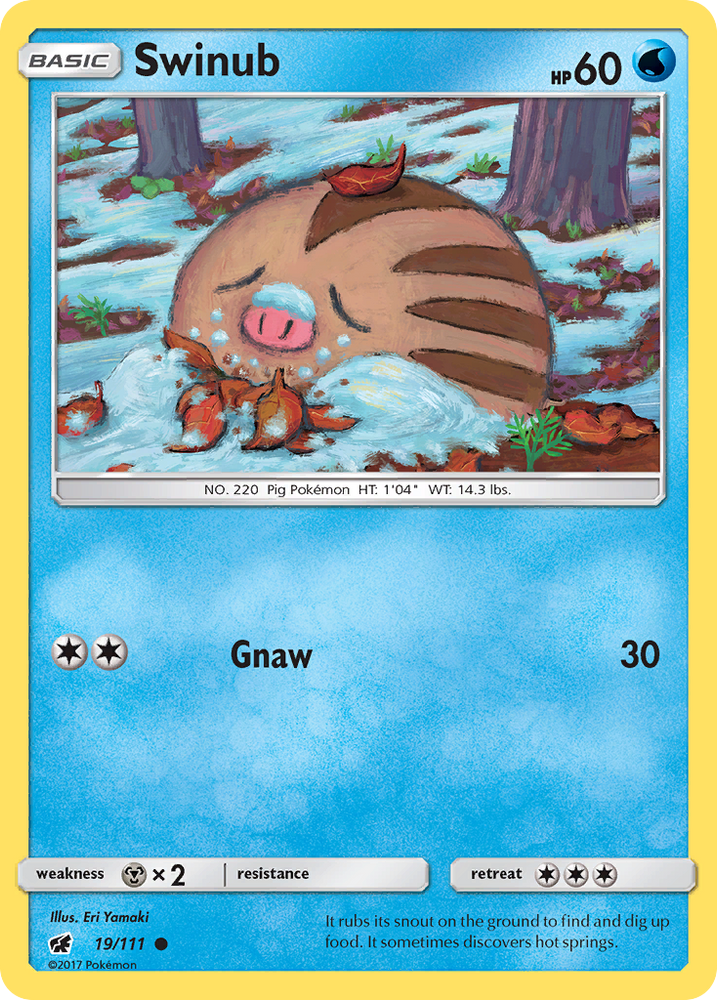 Swinub (19/111) [Sun & Moon: Crimson Invasion] Pokémon