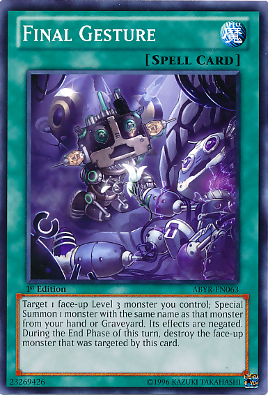 Final Gesture [ABYR-EN063] Common Yu-Gi-Oh!