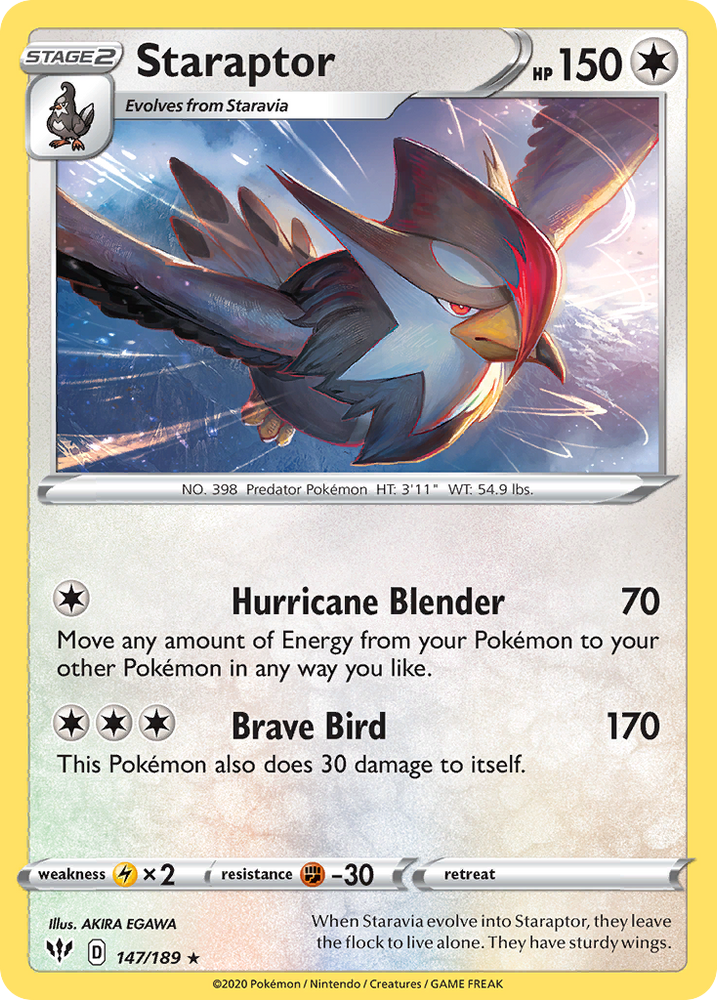 Staraptor (147/189) [Sword & Shield: Darkness Ablaze] Pokémon
