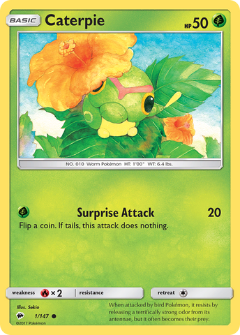 Caterpie (1/147) [Sun & Moon: Burning Shadows] Pokémon