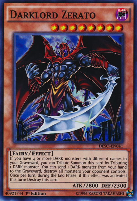 Darklord Zerato [DESO-EN041] Super Rare Yu-Gi-Oh!