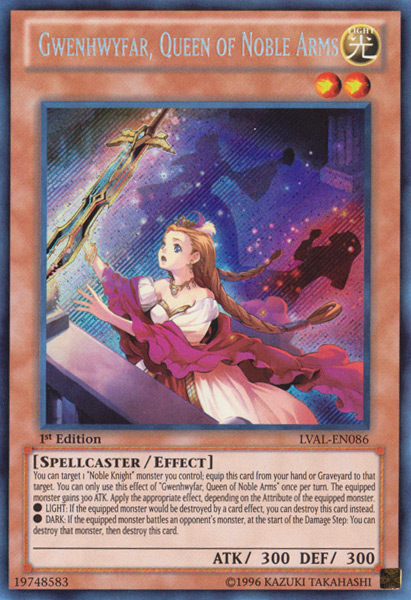 Gwenhwyfar, Queen of Noble Arms [LVAL-EN086] Secret Rare Yu-Gi-Oh!