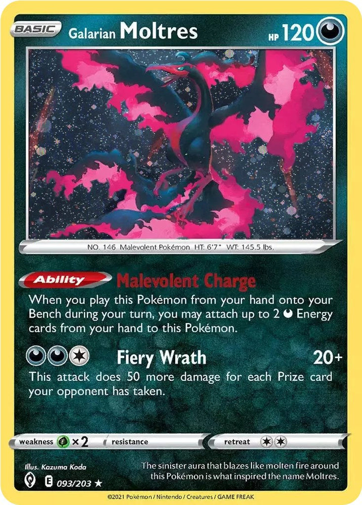 Galarian Moltres (093/203) (Cosmos Holo) [Sword & Shield: Evolving Skies] Pokémon