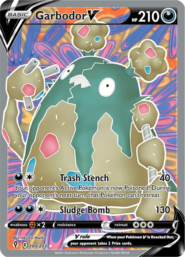 Garbodor V (190/203) [Sword & Shield: Evolving Skies] Pokémon