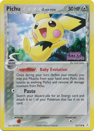 Pichu (76/110) (Delta Species) (Stamped) [EX: Holon Phantoms] Pokémon