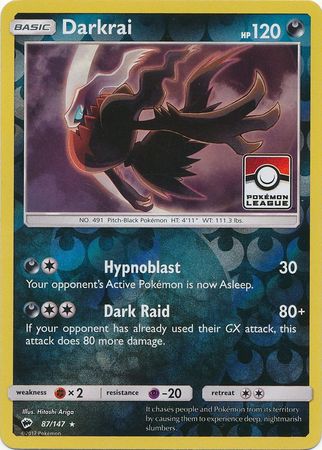 Darkrai (87/147) (League Promo) [Sun & Moon: Burning Shadows] Pokémon