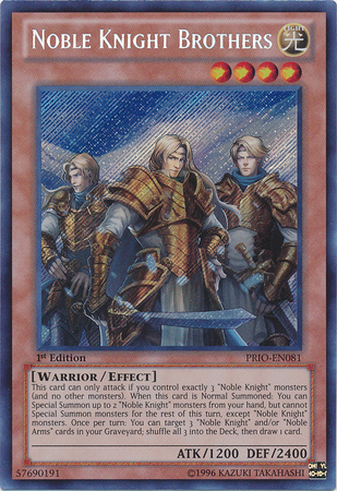 Noble Knight Brothers [PRIO-EN081] Secret Rare Yu-Gi-Oh!