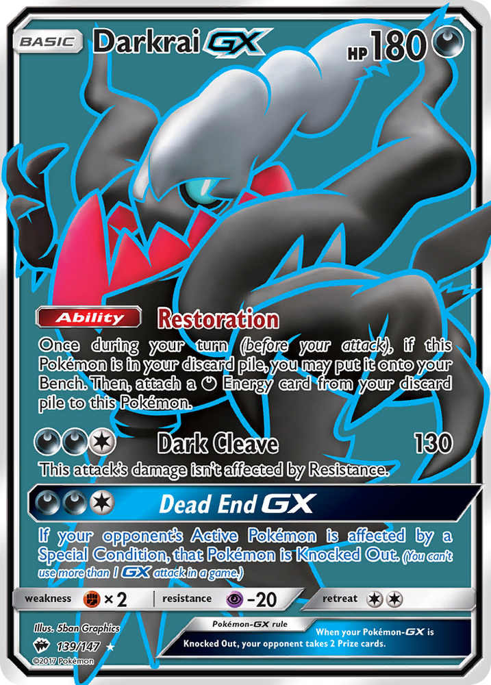 Darkrai GX (139/147) [Sun & Moon: Burning Shadows] Pokémon