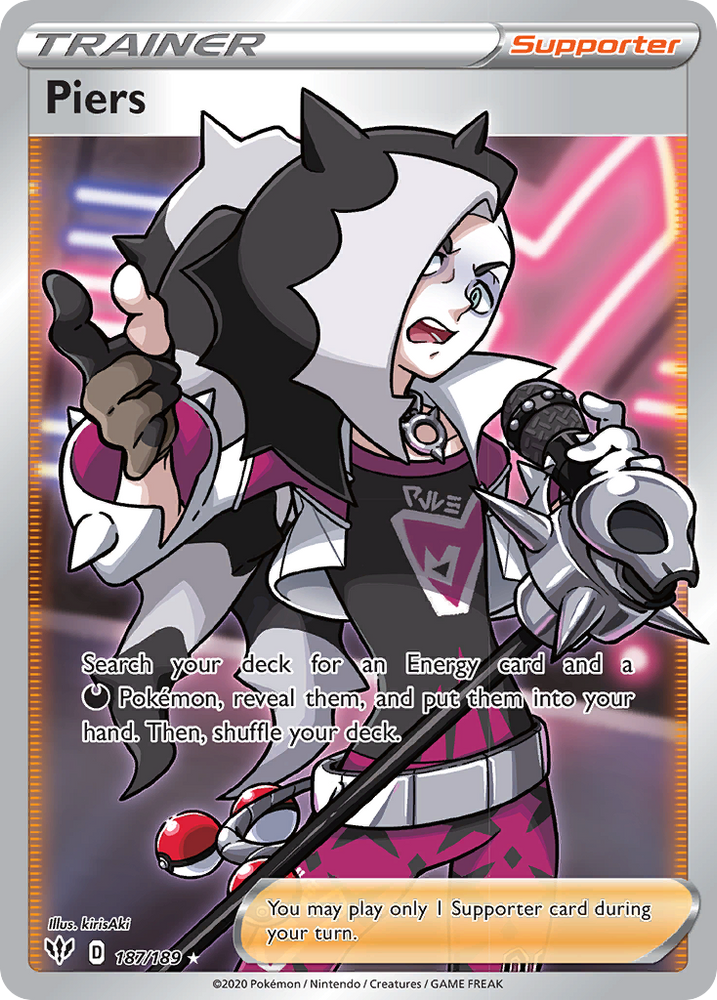 Piers (187/189) [Sword & Shield: Darkness Ablaze] Pokémon