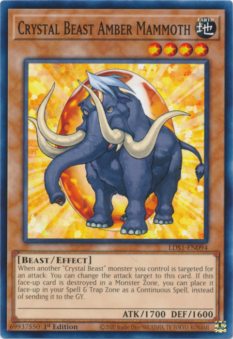 Crystal Beast Amber Mammoth [LDS1-EN094] Common Yu-Gi-Oh!