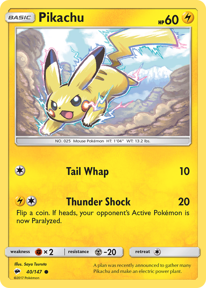Pikachu (40/147) [Sun & Moon: Burning Shadows] Pokémon