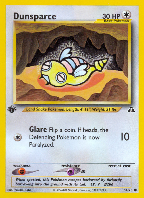 Dunsparce (54/75) [Neo Discovery 1st Edition] Pokémon