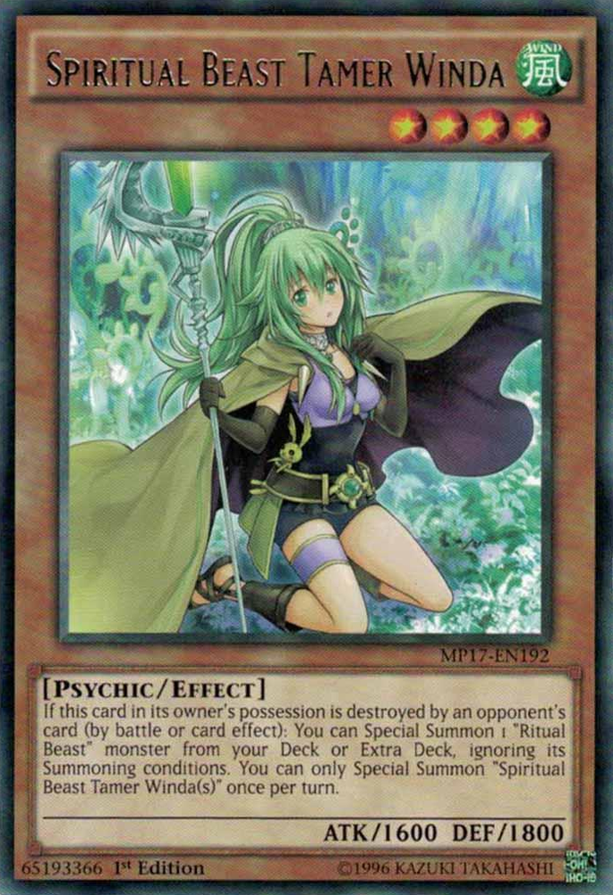 Spiritual Beast Tamer Winda [MP17-EN192] Rare Yu-Gi-Oh!