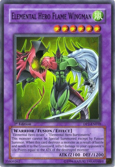 Elemental Hero Flame Wingman [DP1-EN010] Super Rare Yu-Gi-Oh!