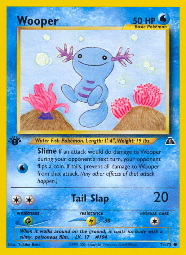 Wooper (71/75) [Neo Discovery 1st Edition] Pokémon
