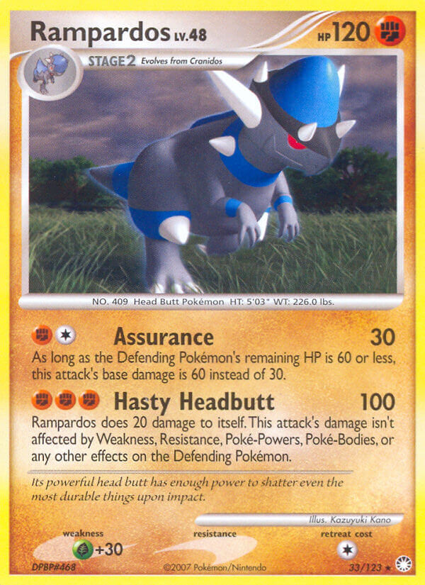 Rampardos (33/123) (Cosmos Holo) (Theme Deck Exclusive) [Diamond & Pearl: Mysterious Treasures] Pokémon