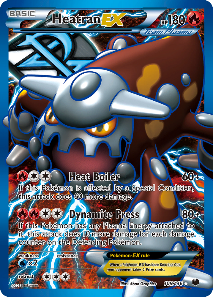 Heatran EX (109/116) [Black & White: Plasma Freeze] Pokémon