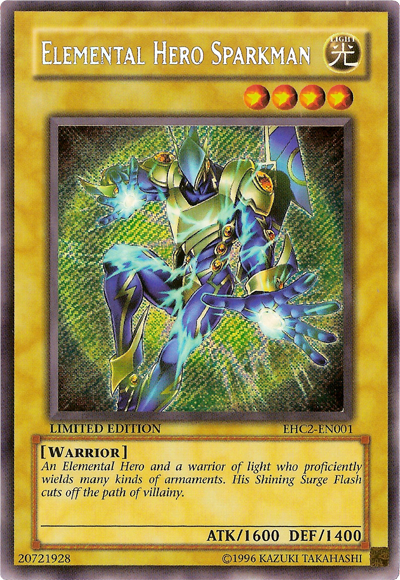 Elemental Hero Sparkman [EHC2-EN001] Secret Rare Yu-Gi-Oh!