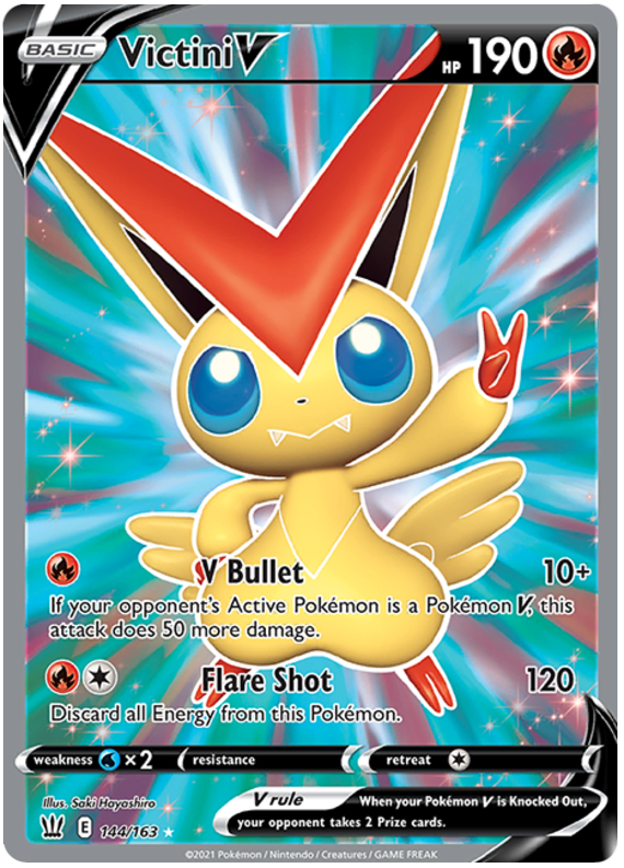 Victini V (144/163) [Sword & Shield: Battle Styles] Pokémon