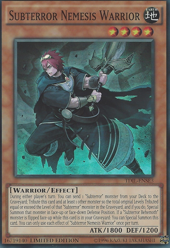 Subterror Nemesis Warrior [TDIL-ENSE3] Super Rare Yu-Gi-Oh!