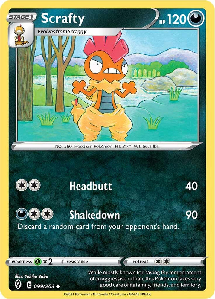 Scrafty (099/203) [Sword & Shield: Evolving Skies] Pokémon