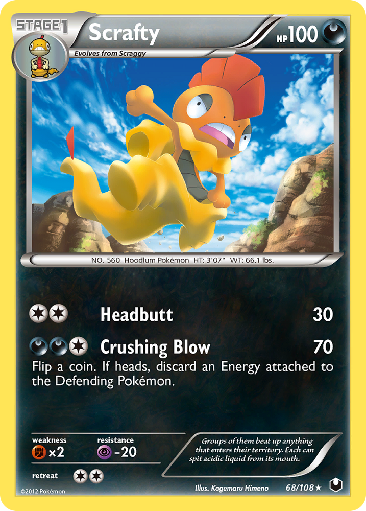 Scrafty (68/108) [Black & White: Dark Explorers] Pokémon