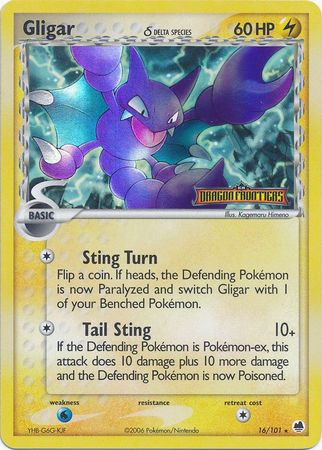 Gligar (16/101) (Delta Species) (Stamped) [EX: Dragon Frontiers] Pokémon