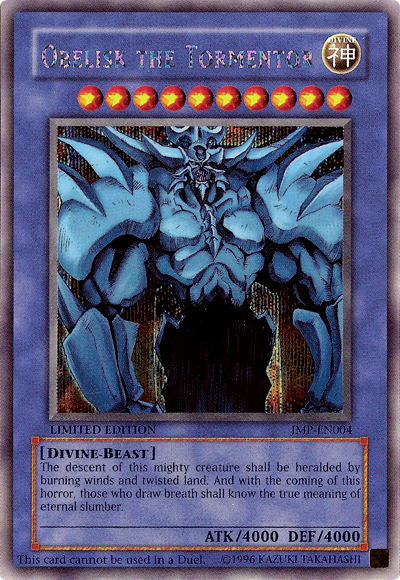 Obelisk the Tormentor [JMP-EN004] Secret Rare Yu-Gi-Oh!