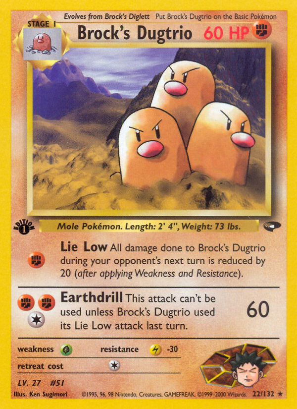 Brock's Dugtrio (22/132) [Gym Challenge 1st Edition] Pokémon