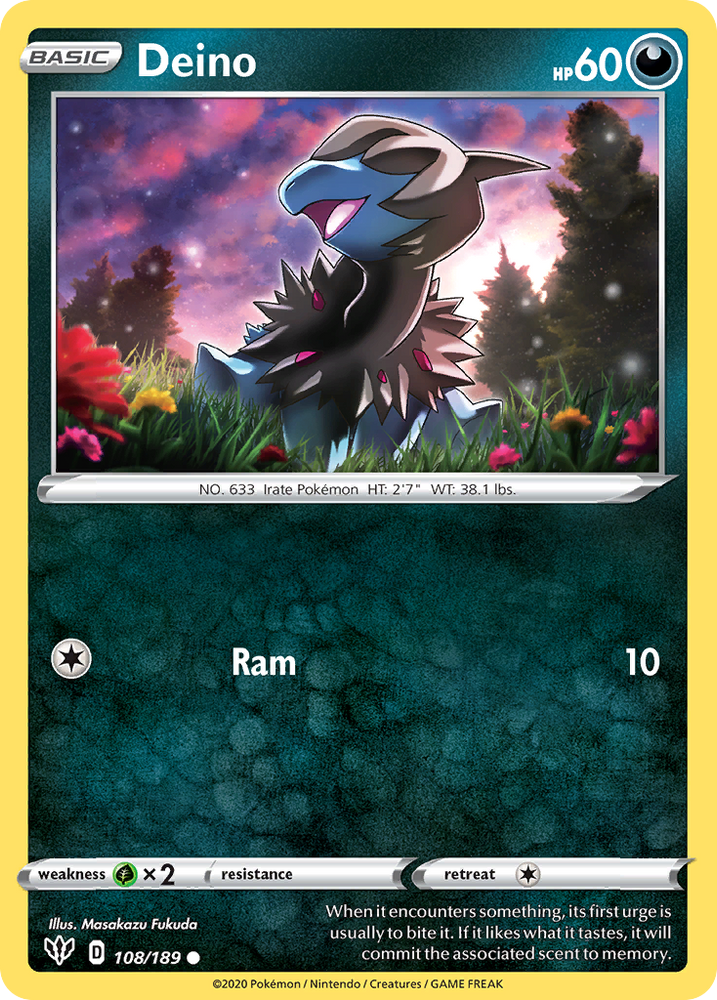 Deino (108/189) [Sword & Shield: Darkness Ablaze] Pokémon