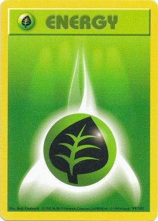 Grass Energy (99/102) [Base Set Shadowless Unlimited] Pokémon