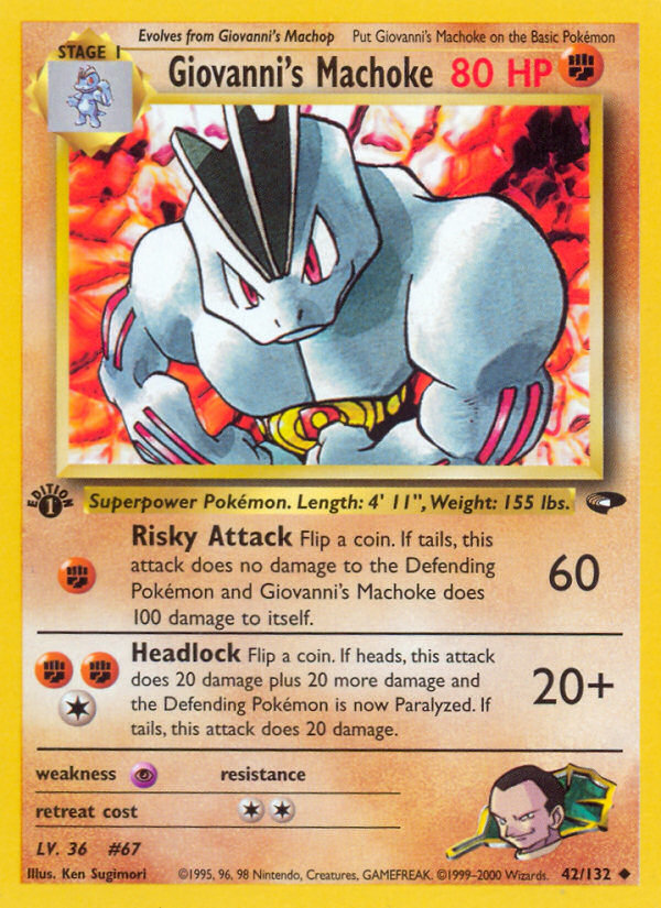 Giovanni's Machoke (42/132) [Gym Challenge 1st Edition] Pokémon