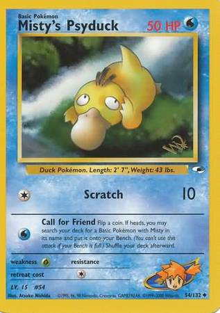 Misty's Psyduck (54/132) (W Stamped Promo) [Gym Heroes Unlimited] Pokémon