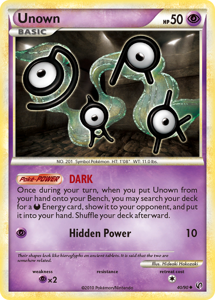 Unown (40/90) [HeartGold & SoulSilver: Undaunted] Pokémon