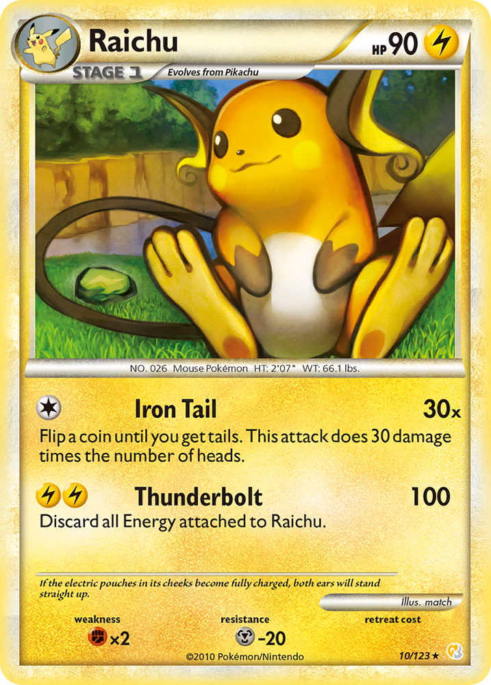 Raichu (10/123) [HeartGold & SoulSilver: Base Set] Pokémon